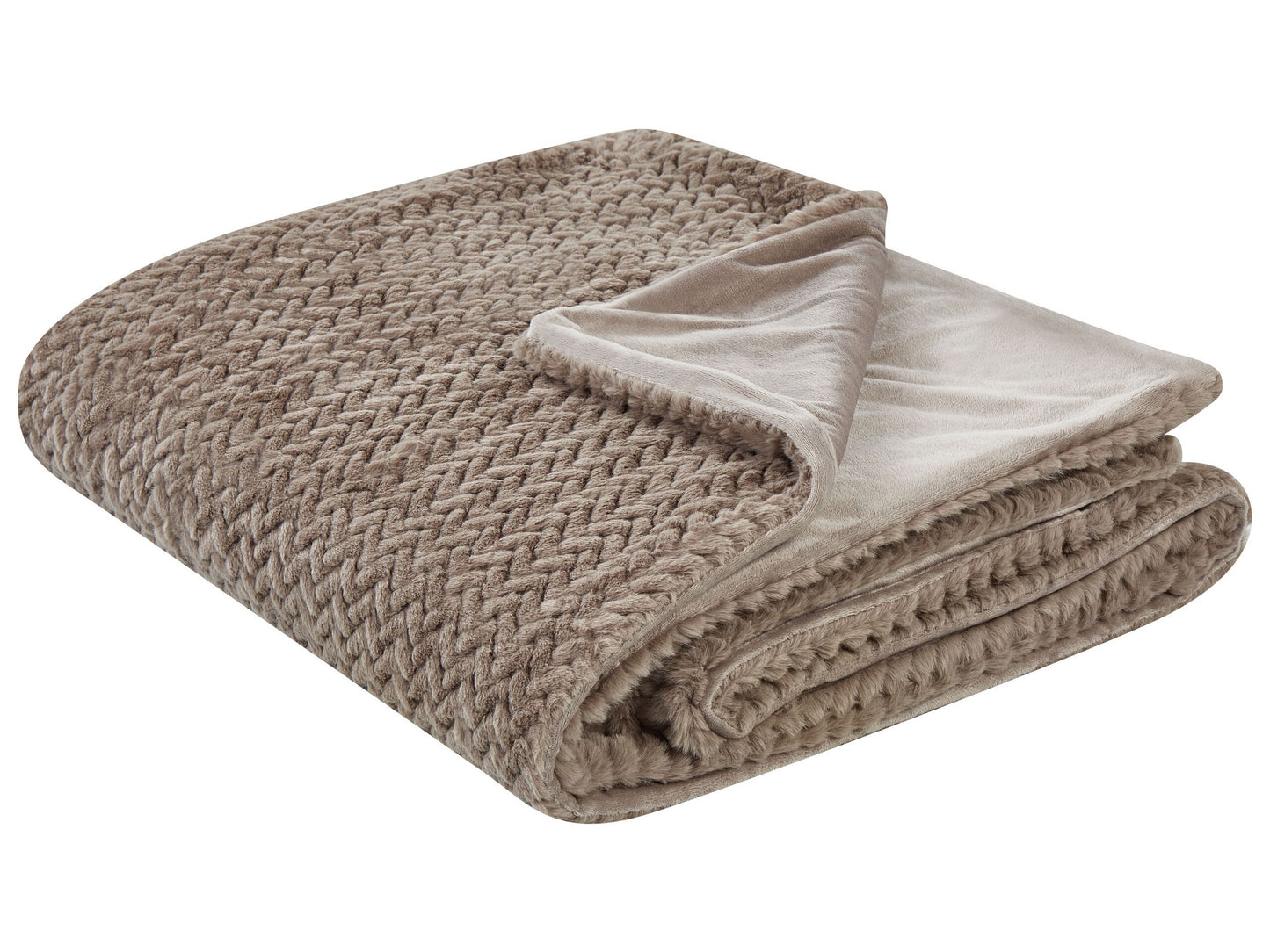 Tagesdecke SURMI Webpelz 150 x 200 cm Hellbraun