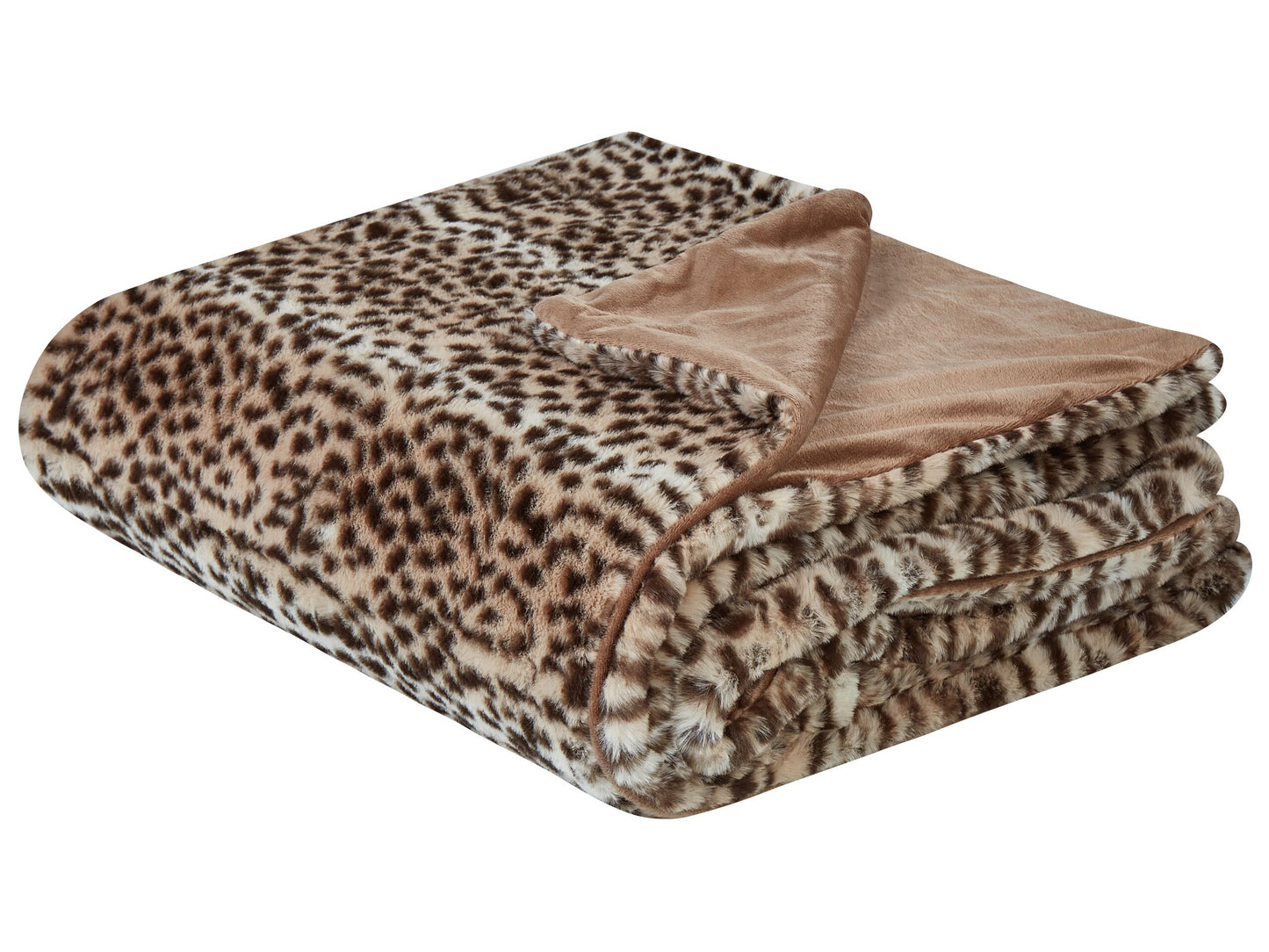 Tagesdecke KUDELI Webpelz 200 x 220 cm Tiermuster Braun