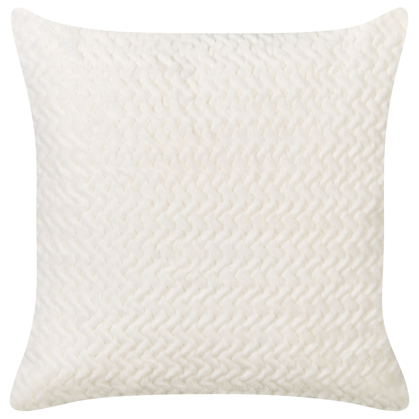 Dekokissen 2er Set SURMI Webpelz 45 x 45 cm Cremeweiss Ohne Muster