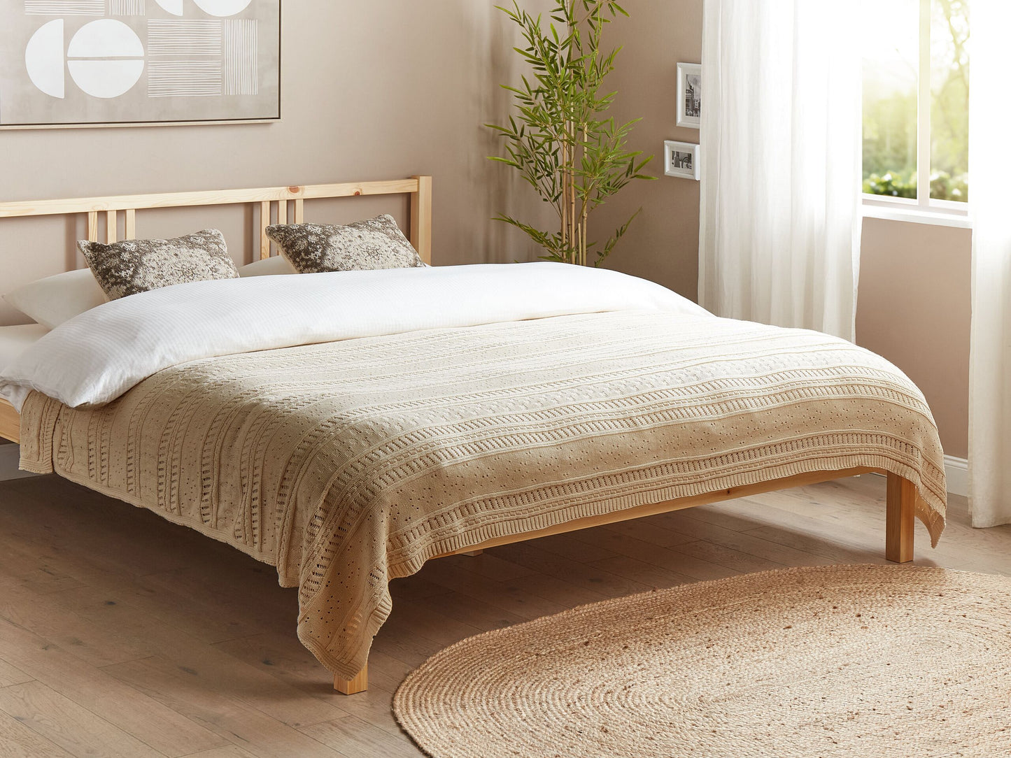 Tagesdecke DAULET Baumwolle 150 x 200 cm Beige