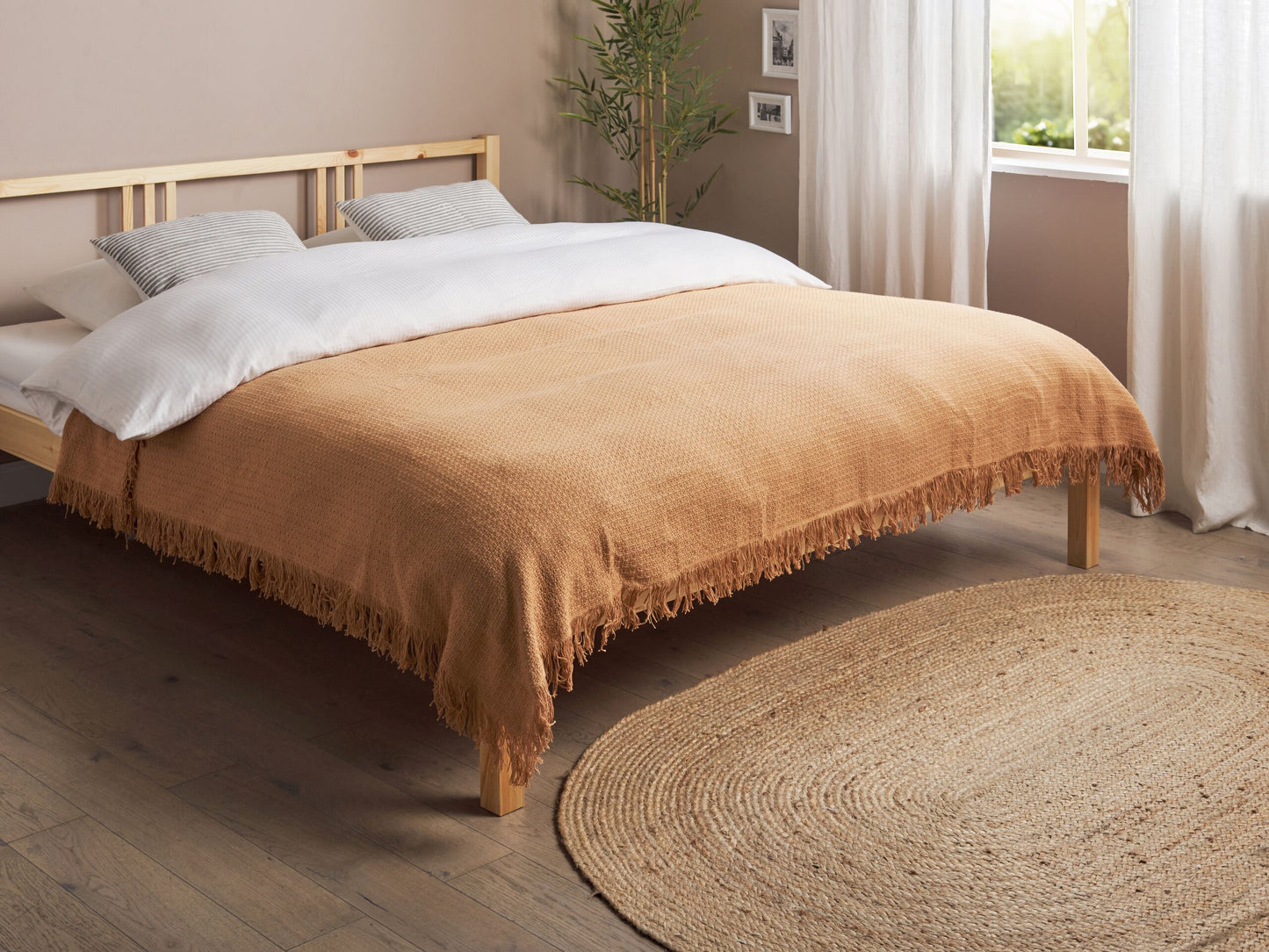 Tagesdecke YERBENT Baumwolle 150 x 200 cm Goldbraun