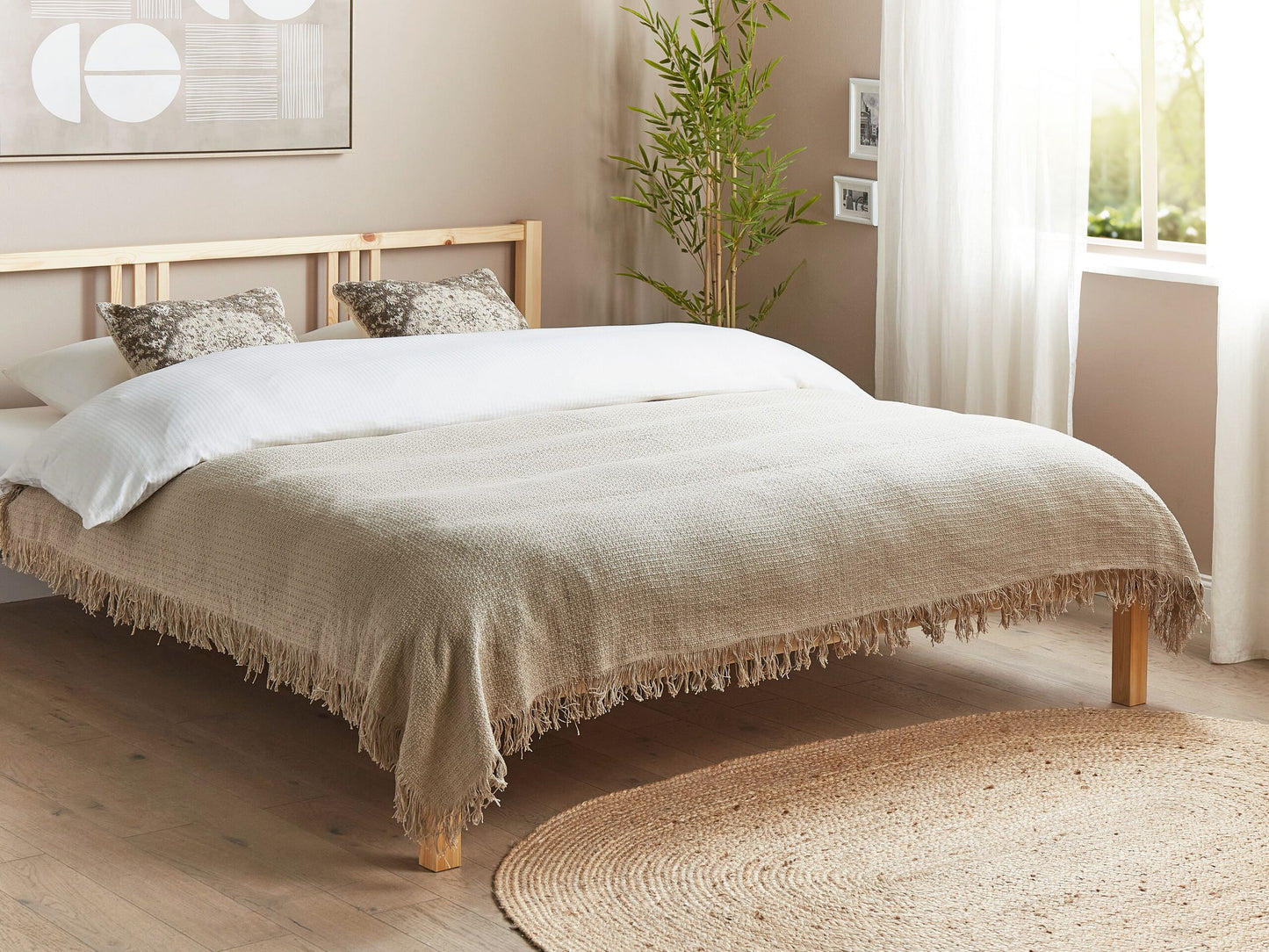 Tagesdecke YERBENT Baumwolle 150 x 200 cm Taupe