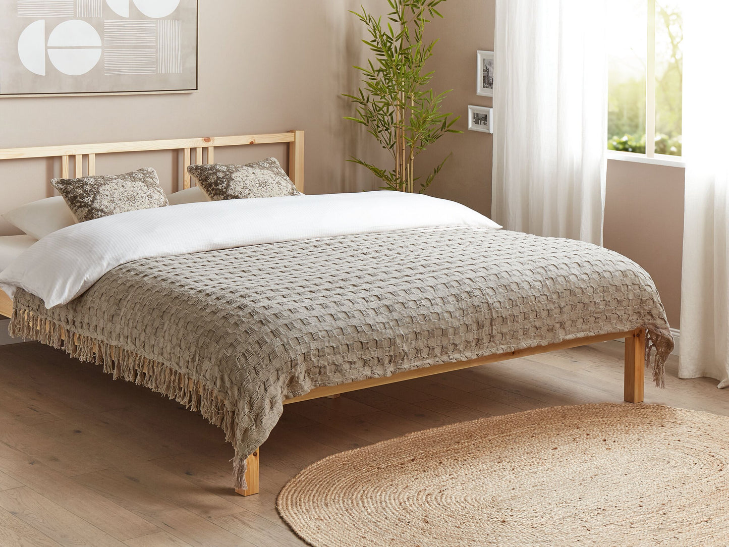 Tagesdecke BERE Baumwolle 150 x 200 cm Taupe