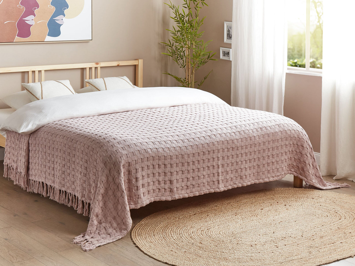 Tagesdecke BERE Baumwolle 220 x 240 cm Pastellrosa