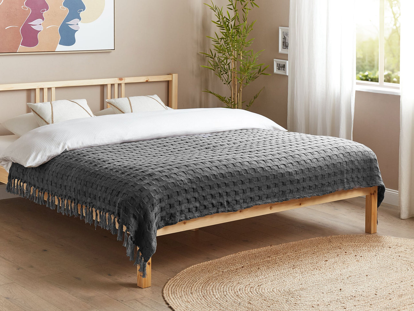 Tagesdecke BERE Baumwolle 150 x 200 cm Dunkelgrau
