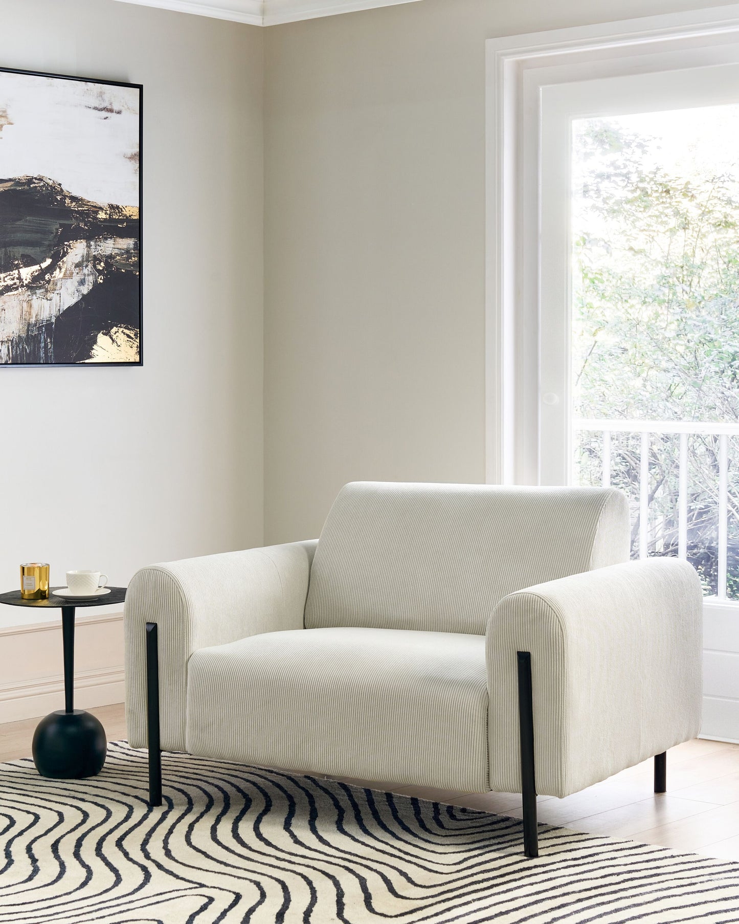 Sessel ASKIM Cord Cremeweiss