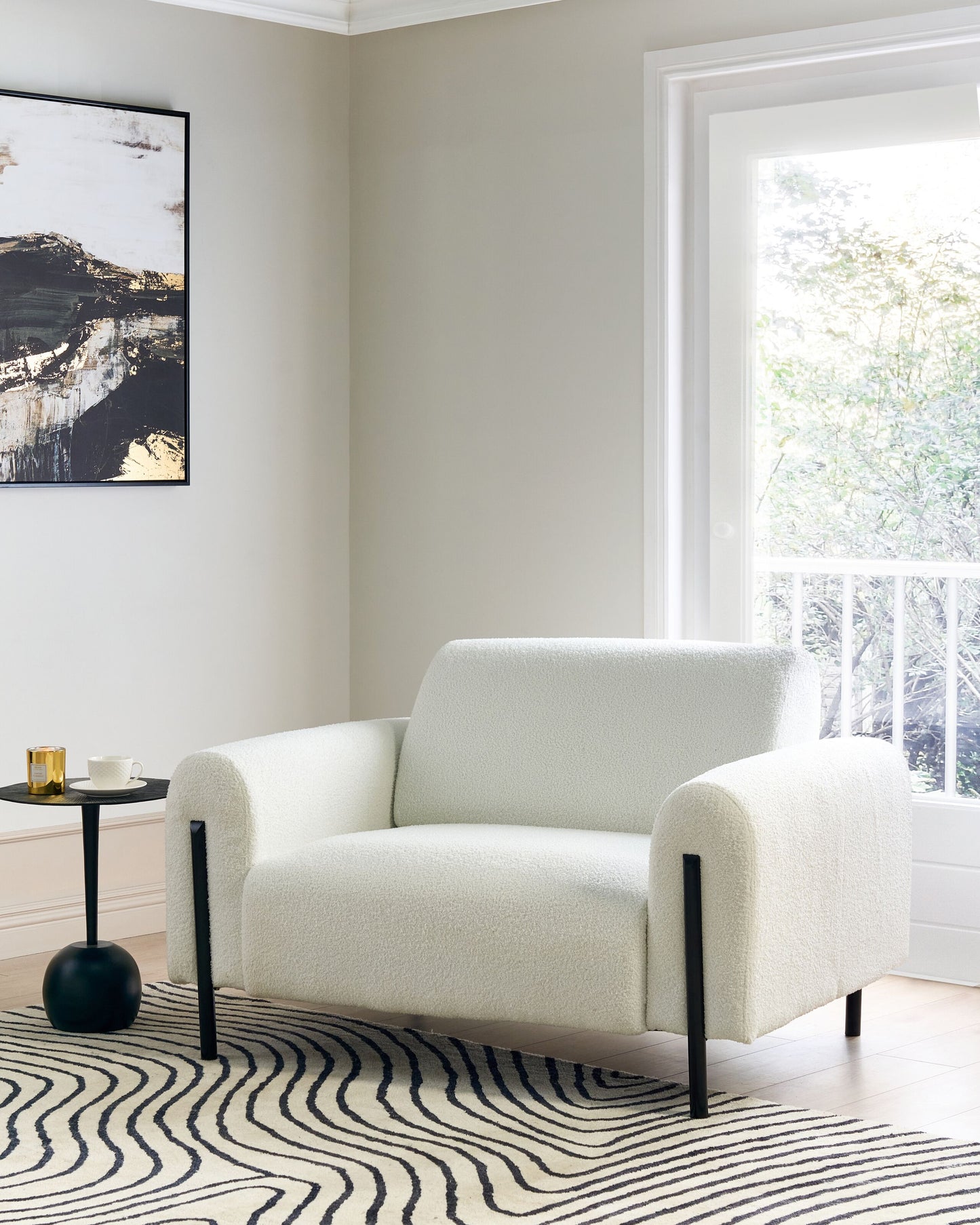 Sessel ASKIM Bouclé Weiss