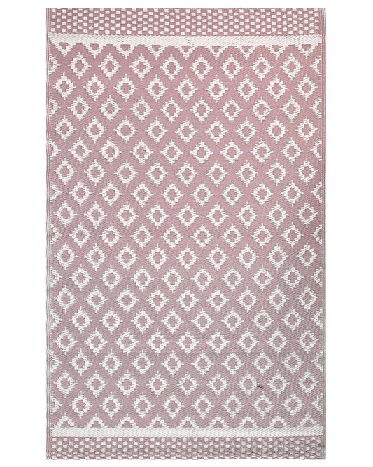Outdoor Teppich rosa 120 x 180 cm geometrisches Muster THANE