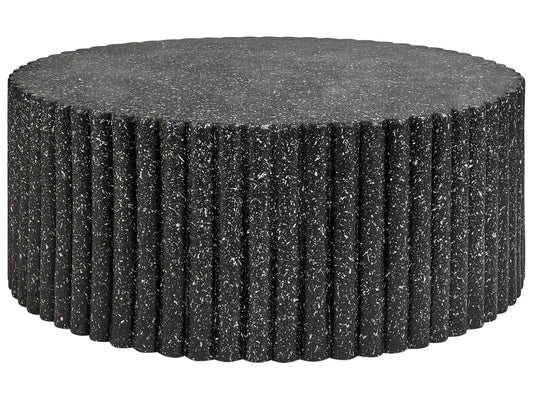 Garten Beistelltisch Beton Terrazzo Optik schwarz rund ⌀ 106 cm POZZA