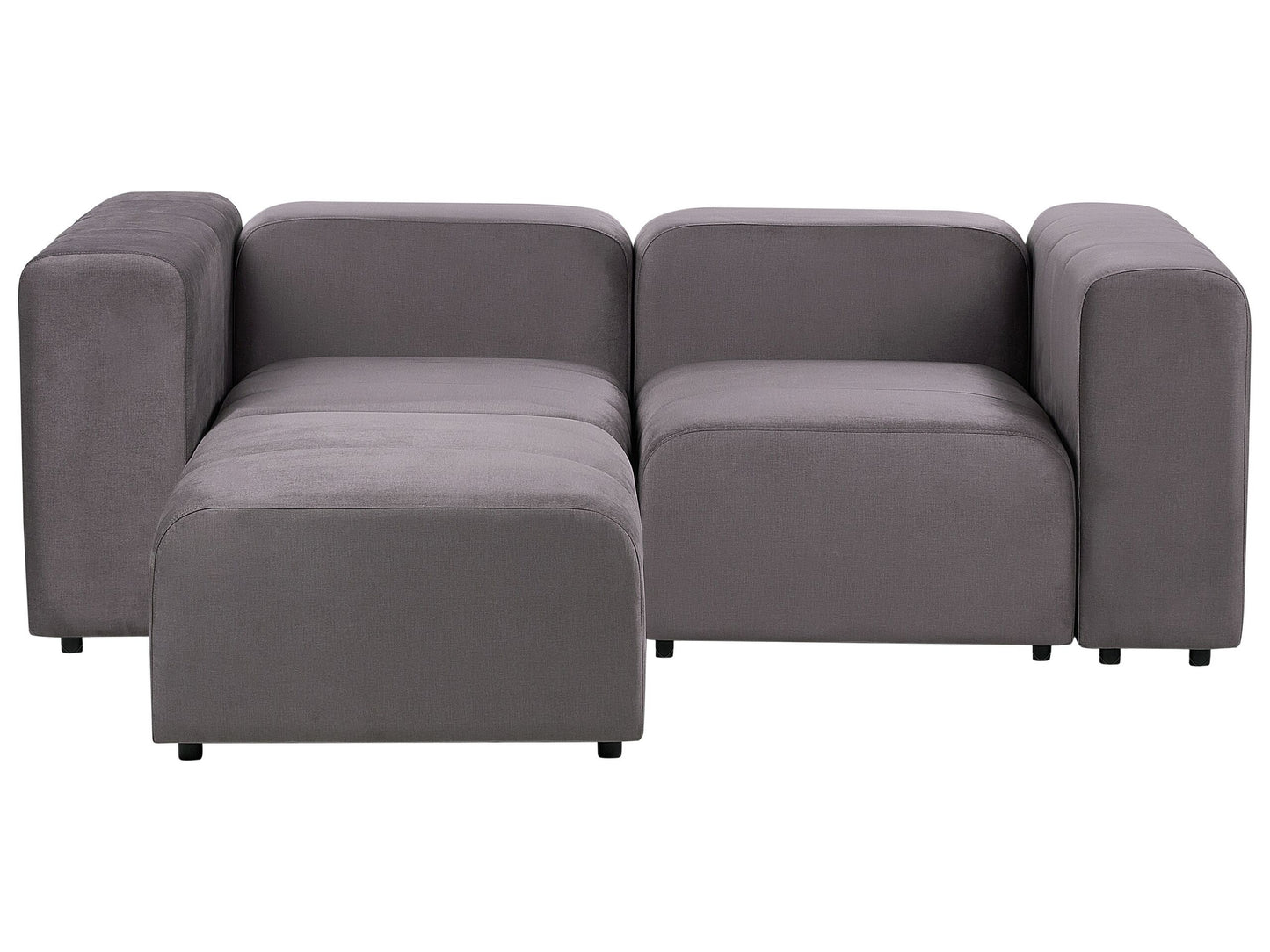 2-Sitzer Sofa Samtstoff dunkelgrau mit Ottomane FALSTERBO