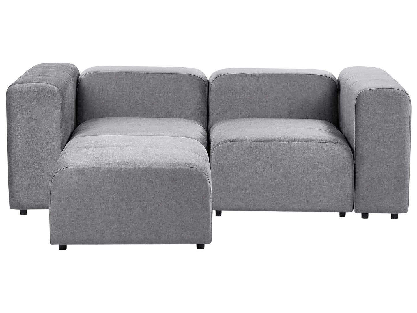 2-Sitzer Sofa Samtstoff grau mit Ottomane FALSTERBO