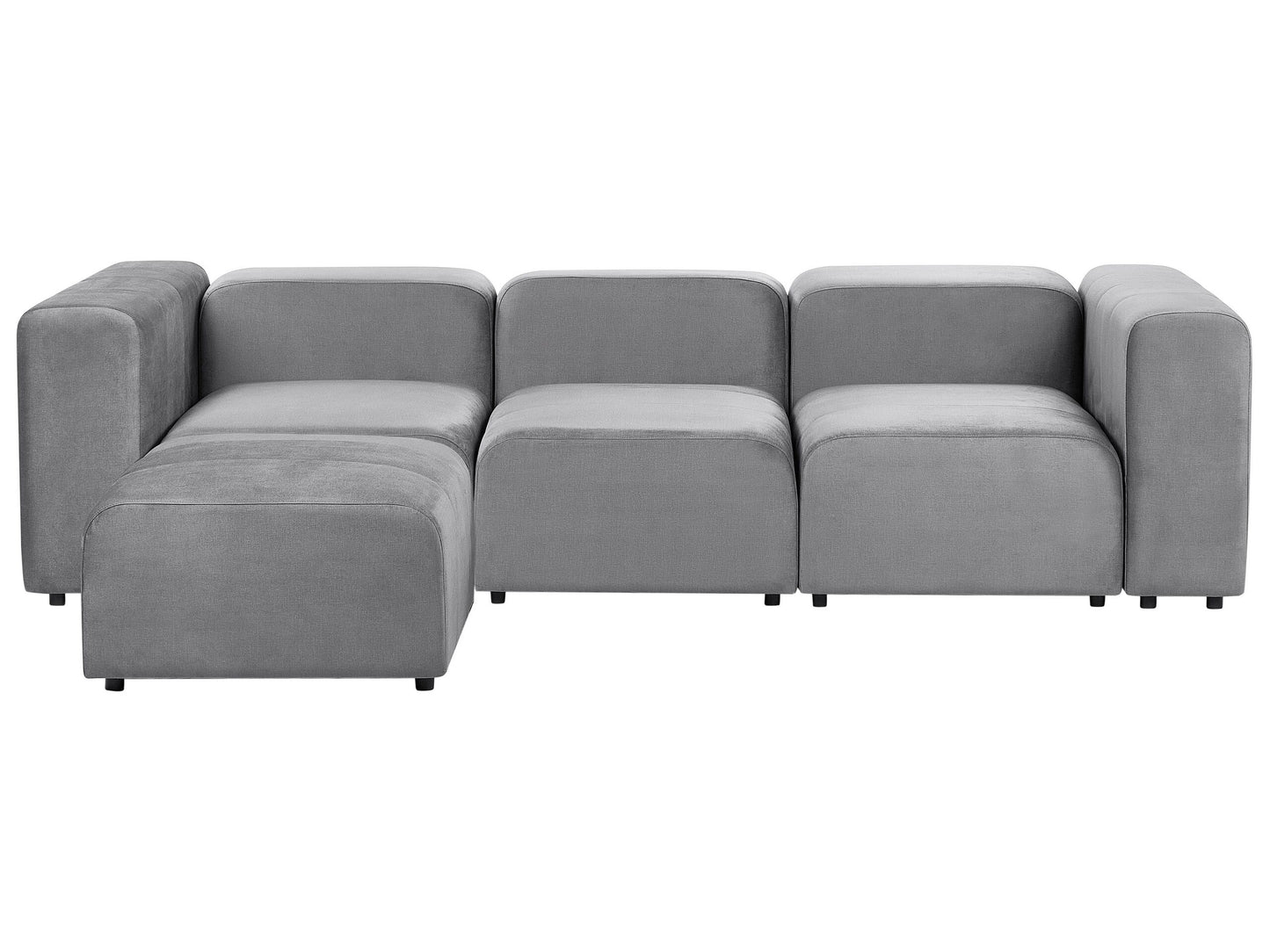 3-Sitzer Sofa Samtstoff grau mit Ottomane FALSTERBO