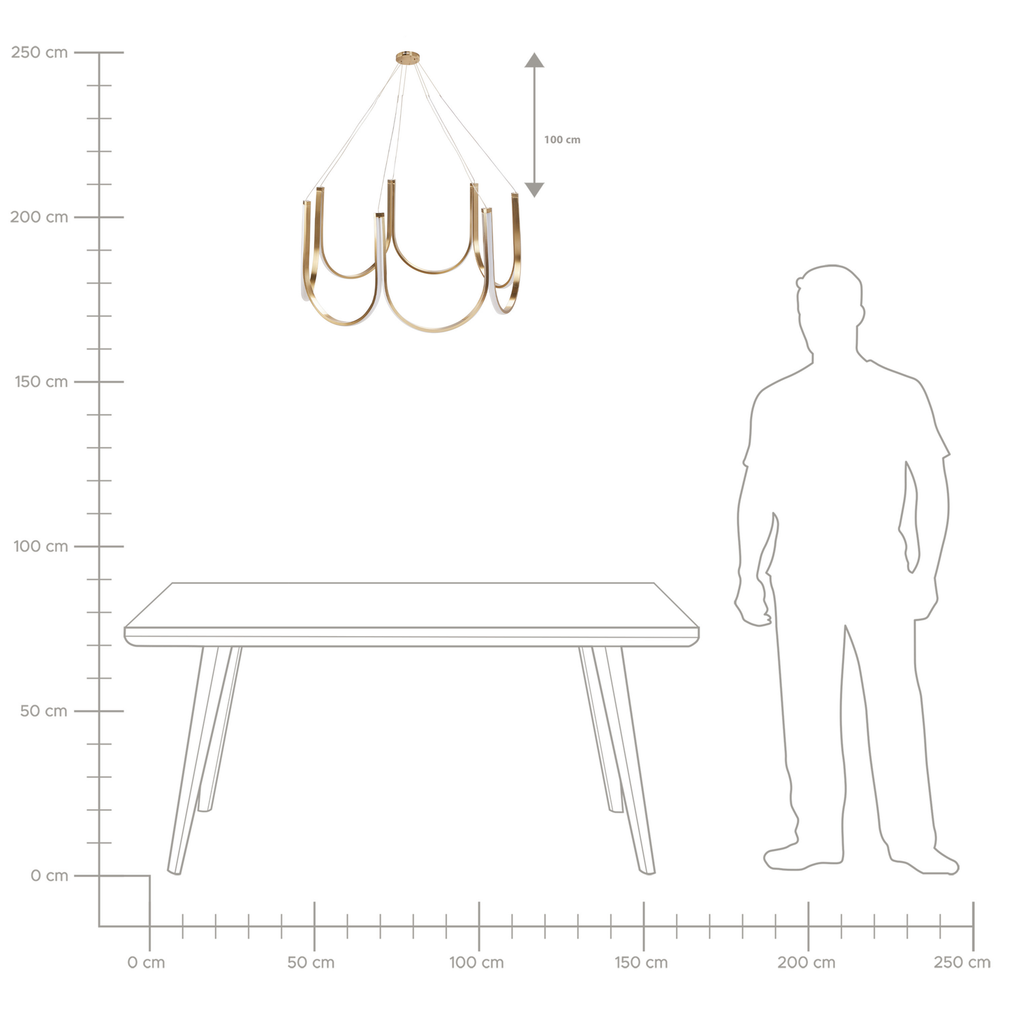 LED Kronleuchter PERQUENO Metall Gold