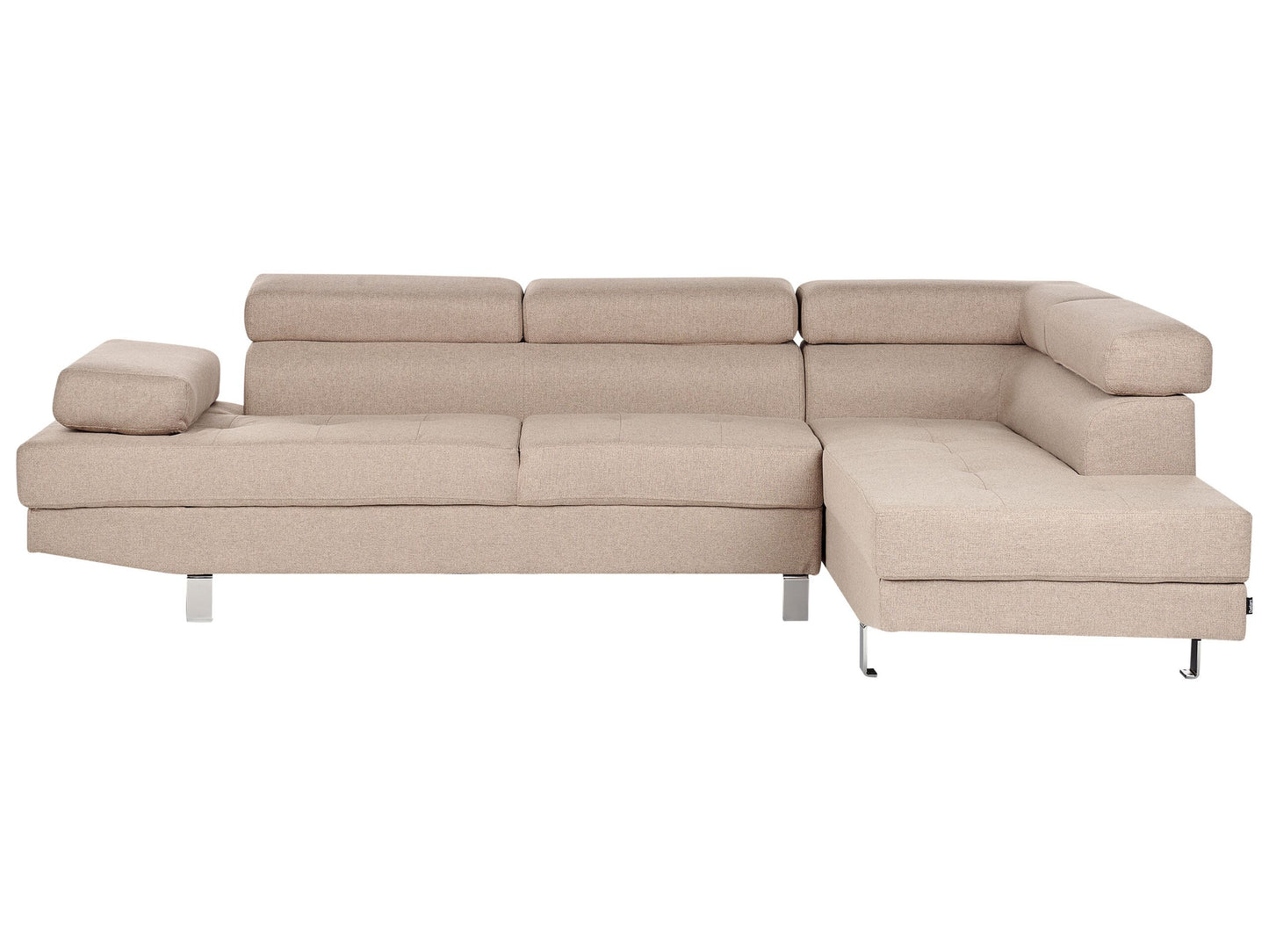 5-Sitzer Ecksofa beige linksseitig NORREA
