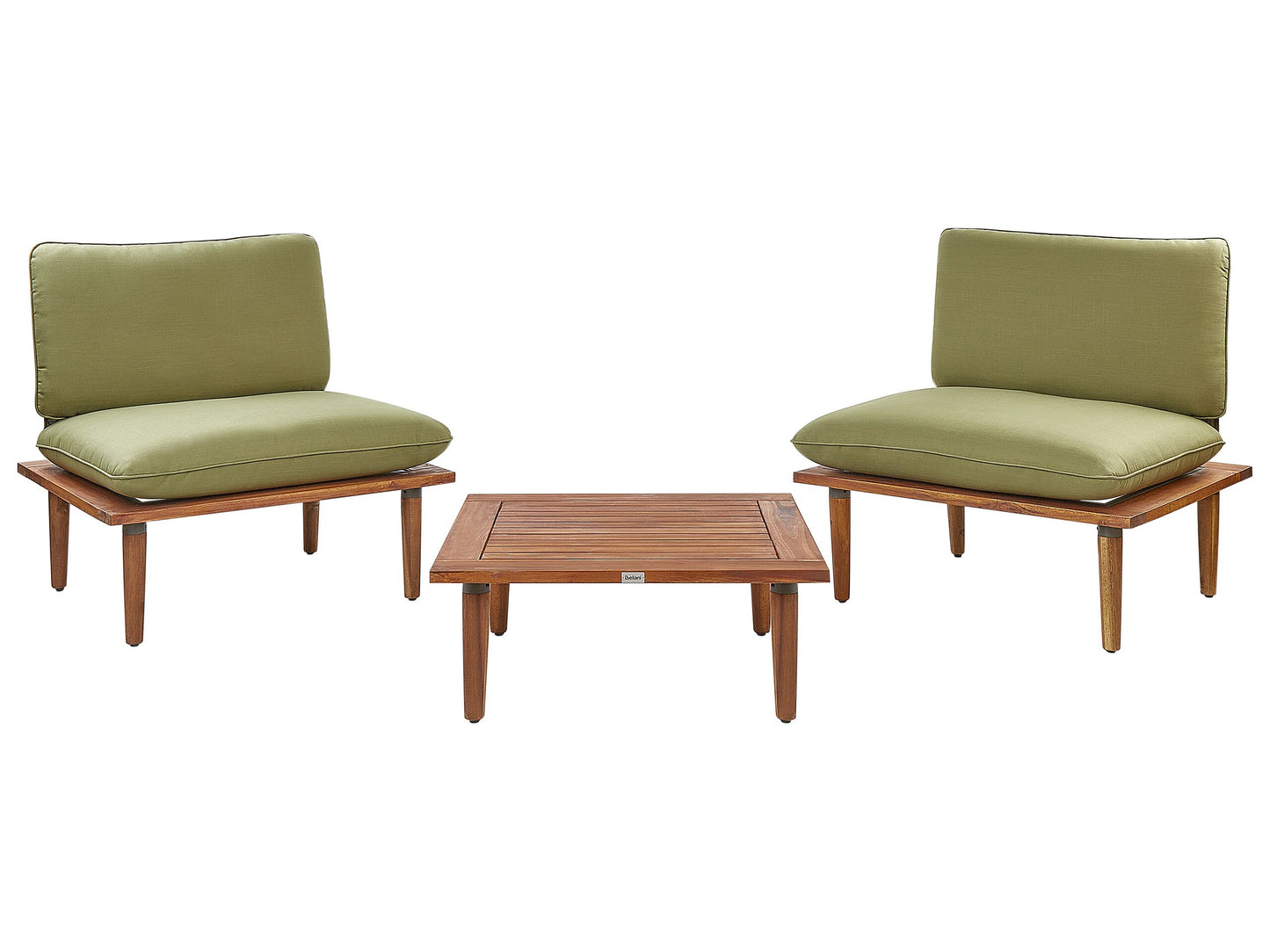 Lounge Set mit Tisch 2-Sitzer FRASCATI modular zertifiziertes Akazienholz Olivgrün