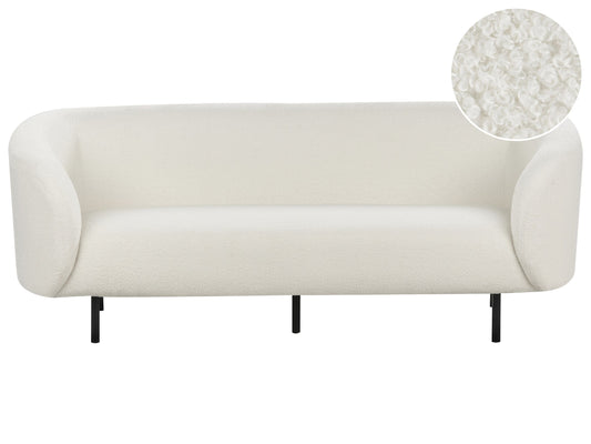 3-Sitzer Sofa Bouclé weiss / schwarz LOEN