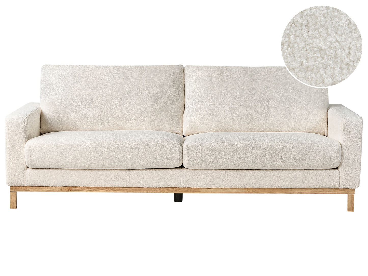 3-Sitzer Sofa Bouclé weiss / hellbraun SIGGARD