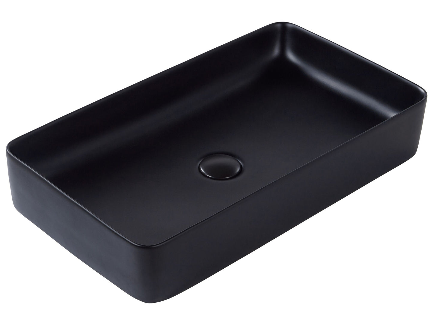 Aufsatzwaschbecken Keramik schwarz rechteckig 61 x 35 cm ULUA