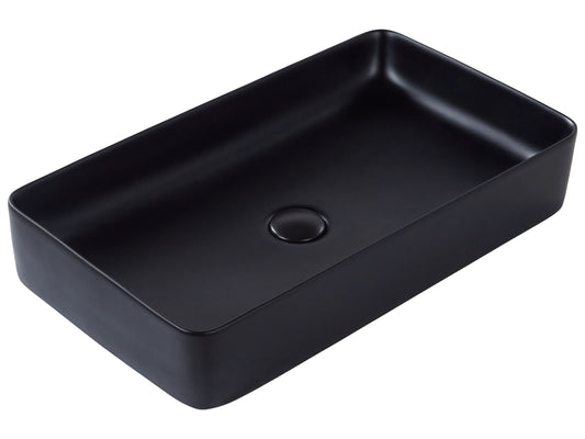 Aufsatzwaschbecken Keramik schwarz rechteckig 61 x 35 cm ULUA