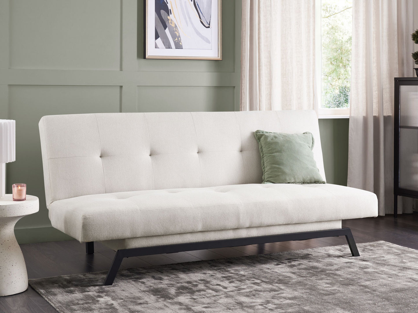 3-Sitzer Schlafsofa cremeweiss LEEDS
