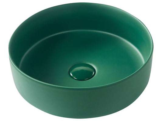 Aufsatzwaschbecken Keramik grün rund ⌀ 37 cm GUDAR