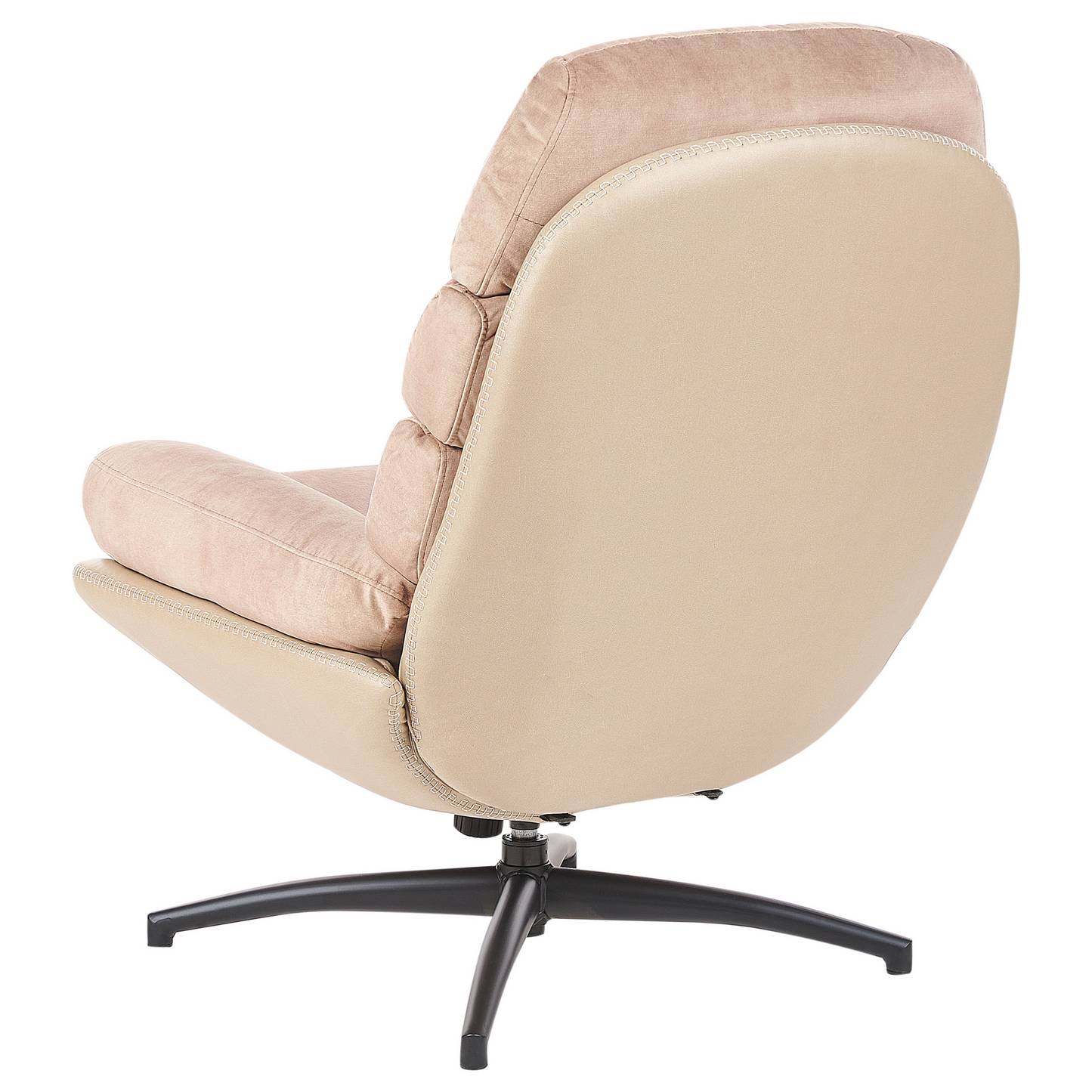 Drehsessel EIDE mit Fussstütze Samtstoff Sandbeige