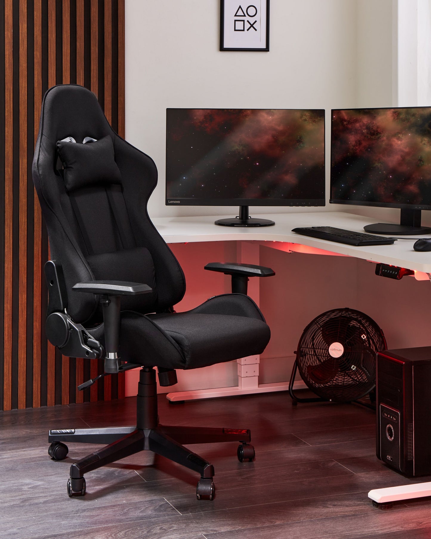 Gaming Stuhl drehbar WARRIOR Schwarz