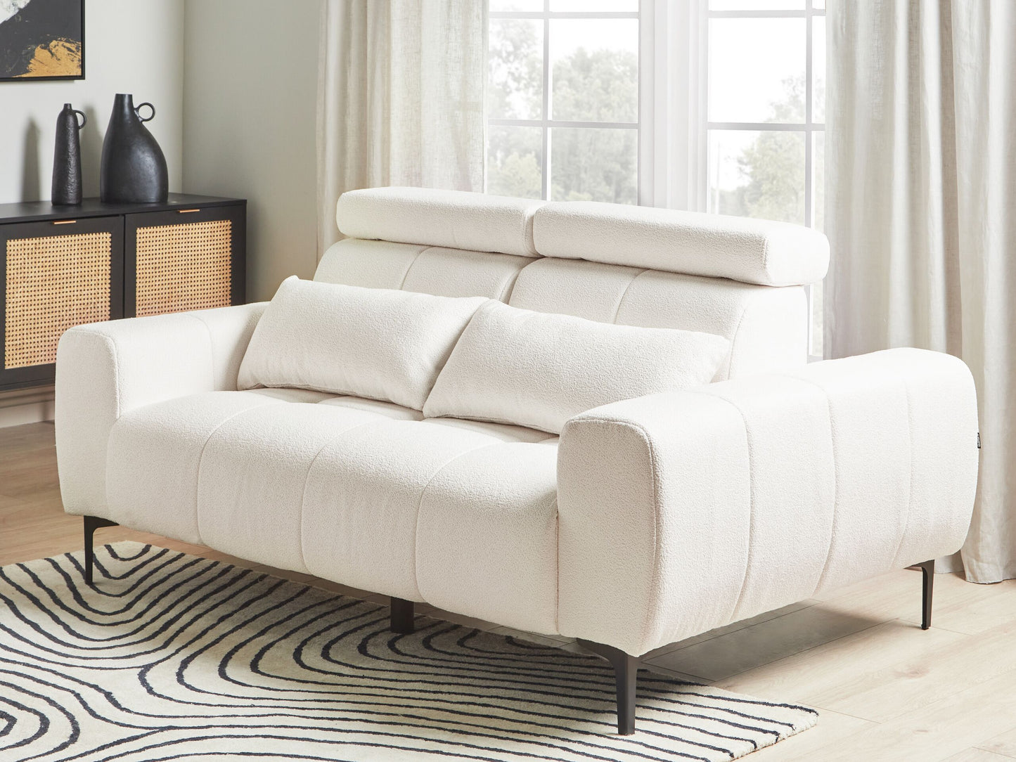 2-Sitzer Sofa Bouclé weiss VEGAMO