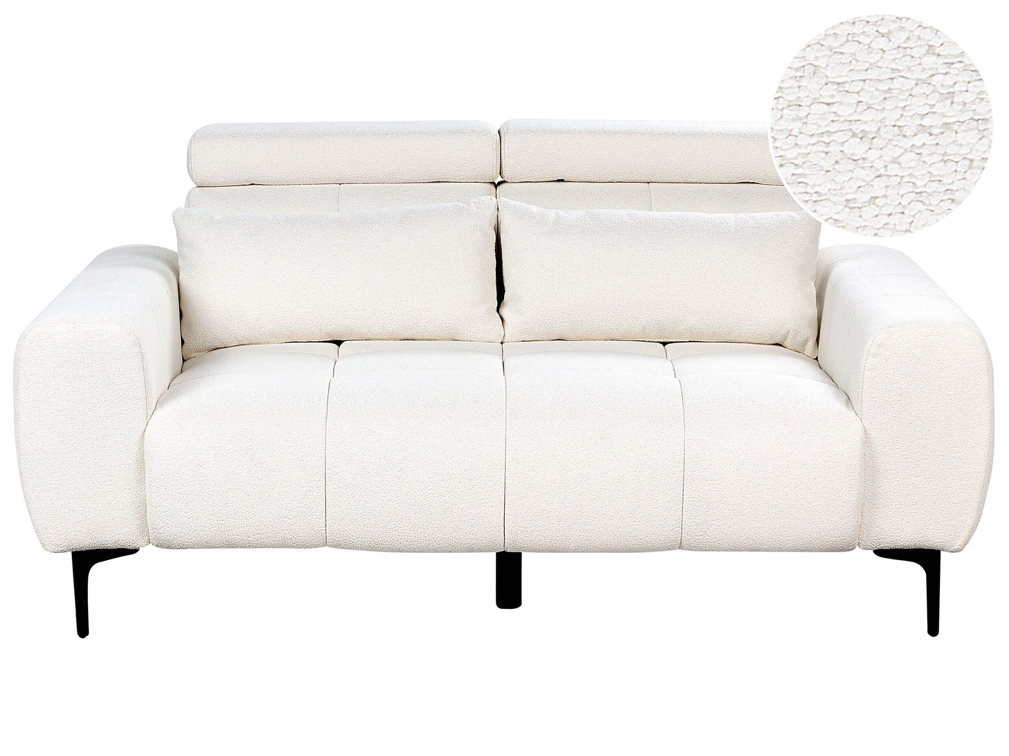 2-Sitzer Sofa Bouclé weiss VEGAMO