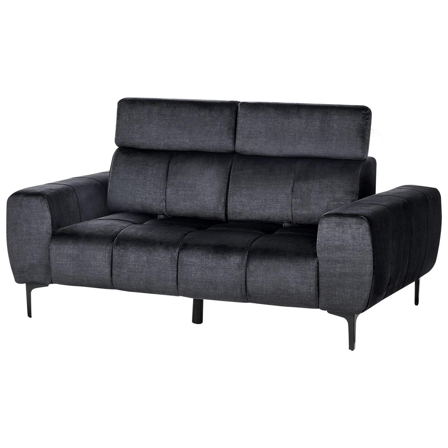 2-Sitzer Sofa Samtstoff schwarz VEGAMO