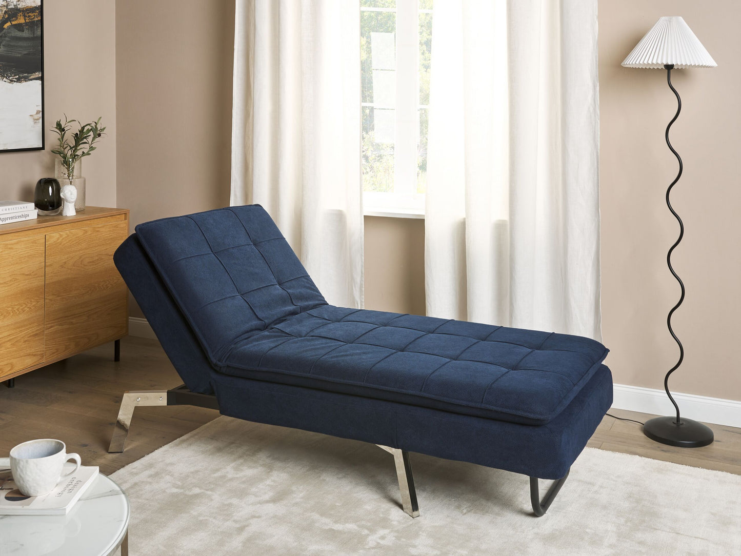 Chaiselongue marineblau verstellbar LOIRET
