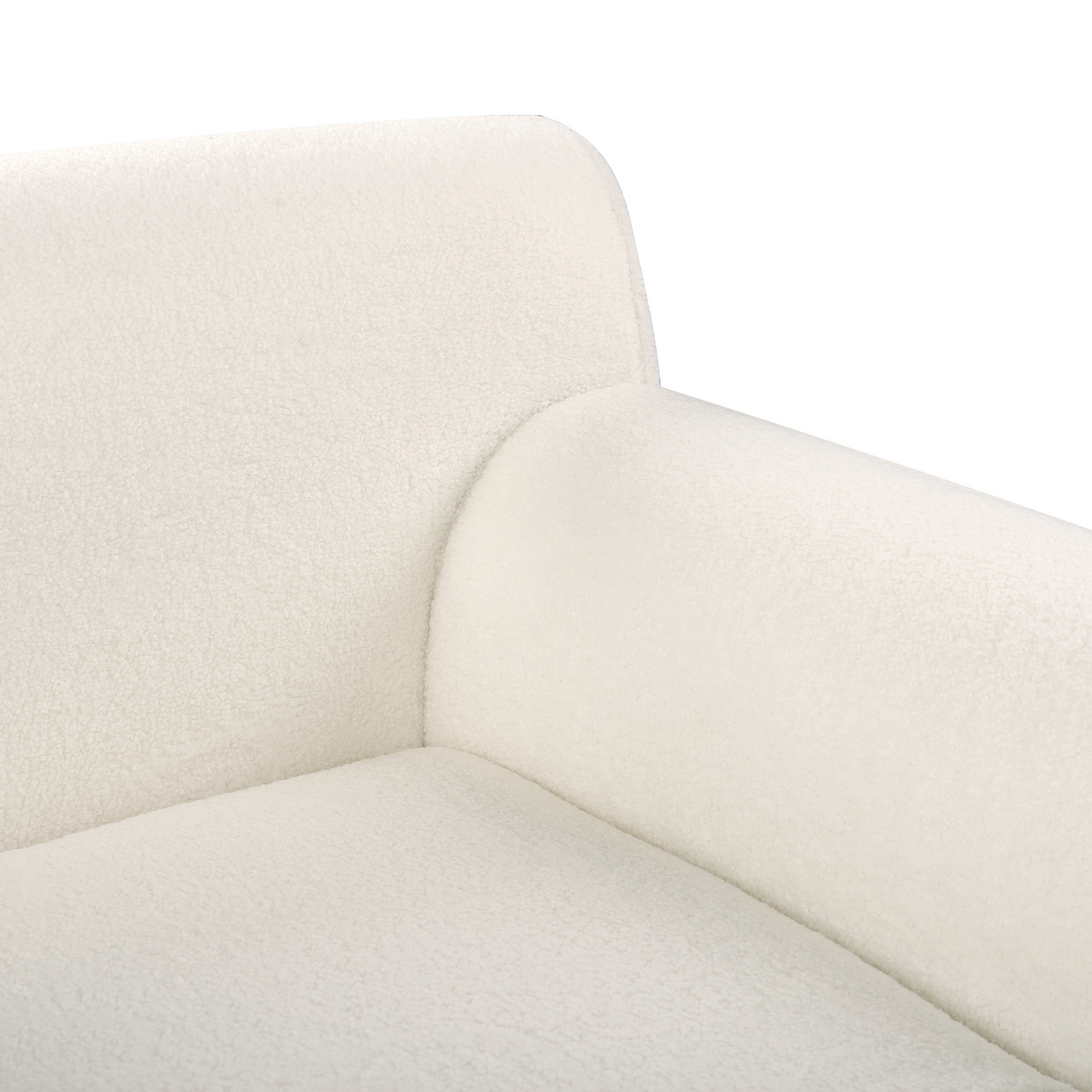 3-Sitzer Ecksofa Bouclé weiss linksseitig SIMOS
