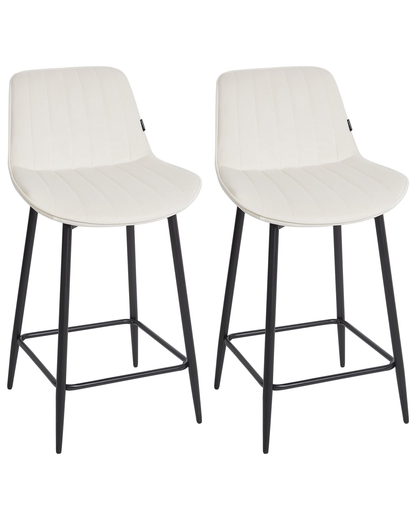 Set mit 2 Barstühlen DUBROVNIK Samtstoff Hellbeige