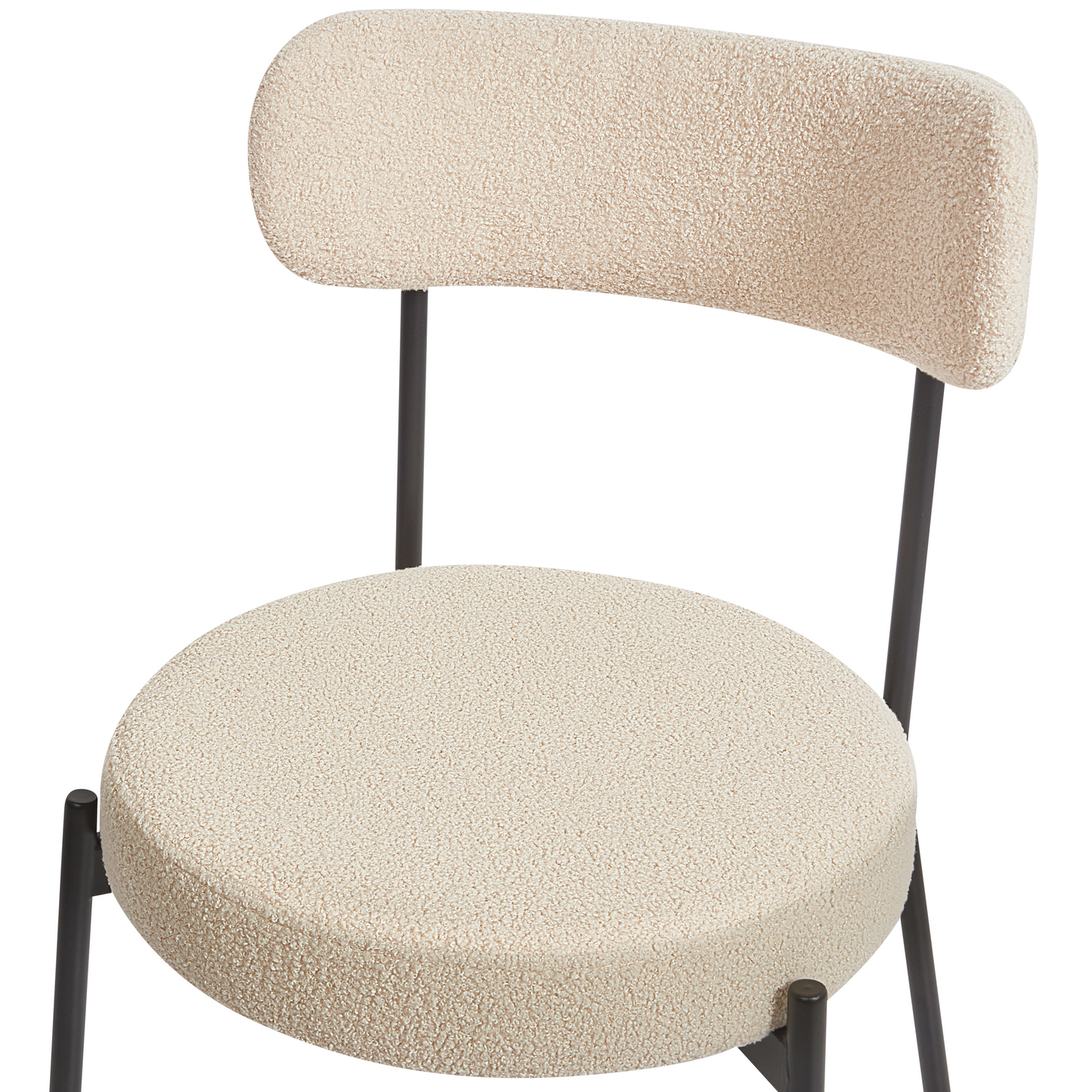 Esszimmerstuhl 2er Set ALLISON Bouclé Hellbeige
