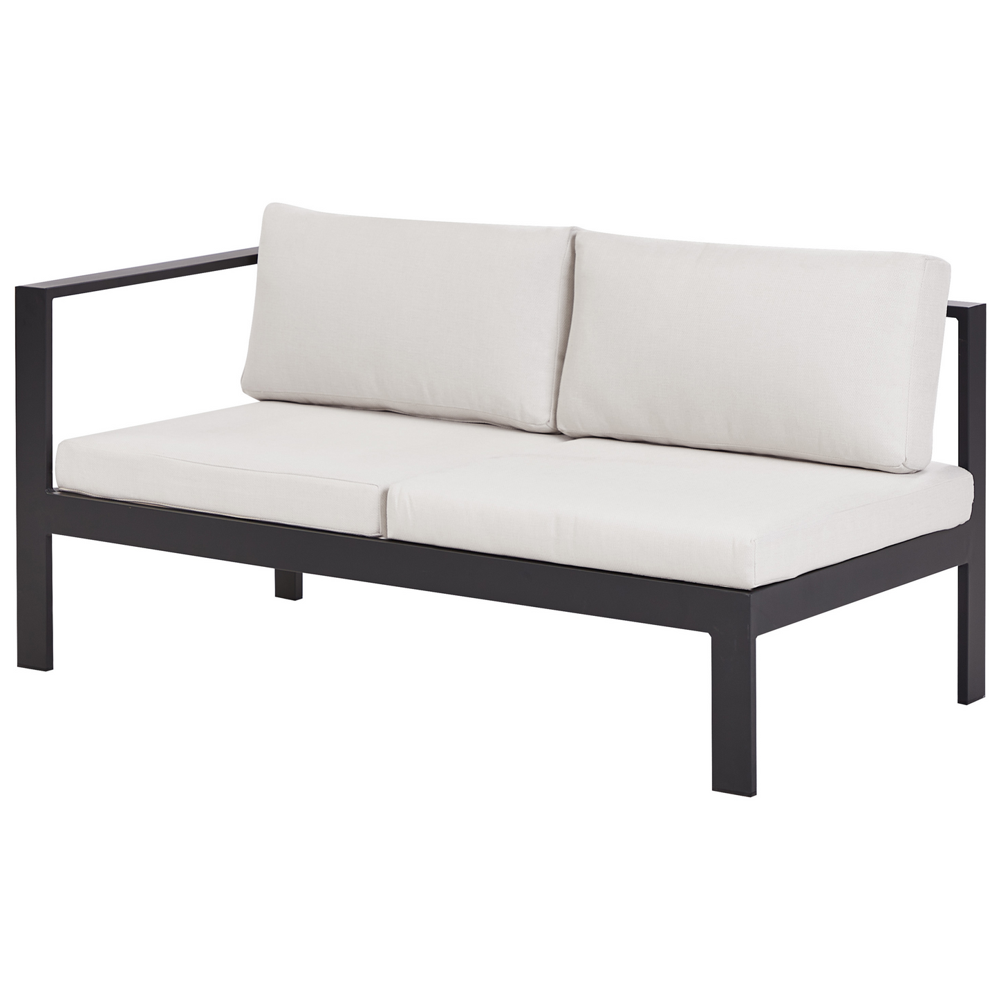 Garten Ecksofa mit Tisch 5-Sitzer MESSINA linksseitig Metall Cremeweiss