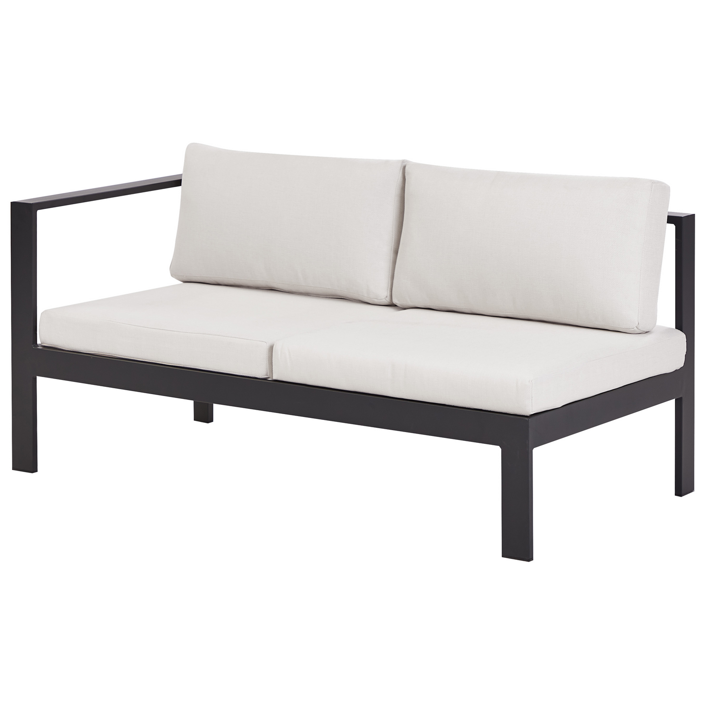 Garten Ecksofa mit Tisch 5-Sitzer MESSINA linksseitig Metall Cremeweiss