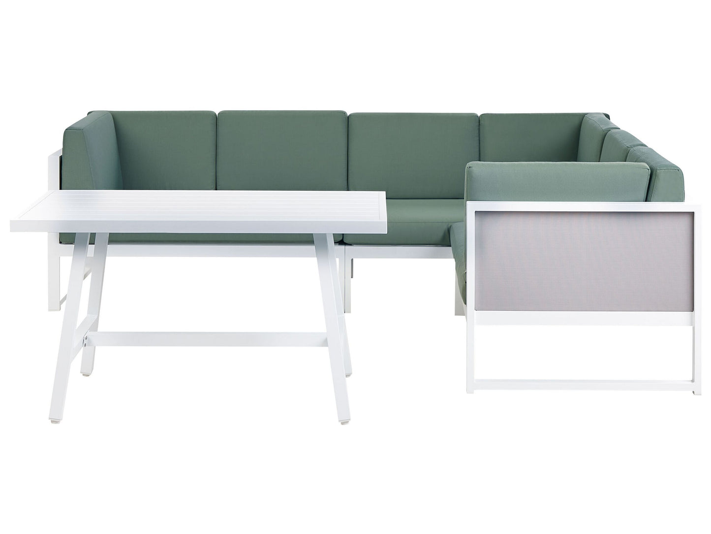 Garten Ecksofa mit Tisch 6-Sitzer CASTELLA/FRATTE linksseitig Metall Grün