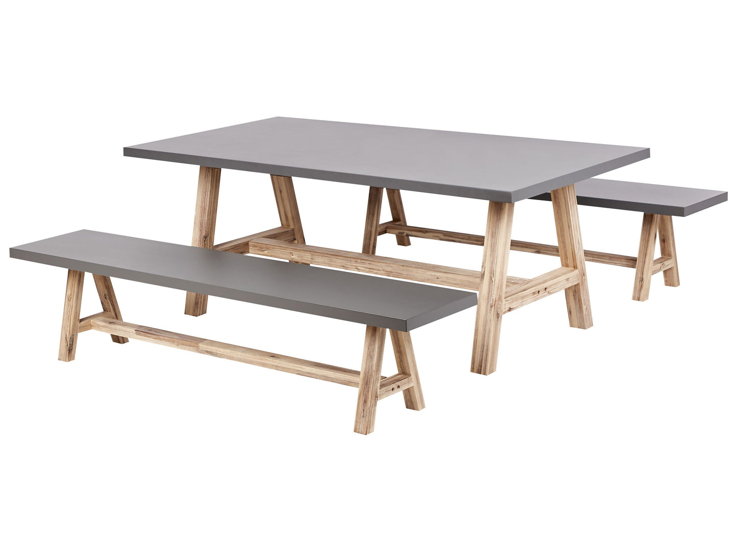 Gartenmöbel Set mit Bänken 6-Sitzer TONNARE Beton Grau