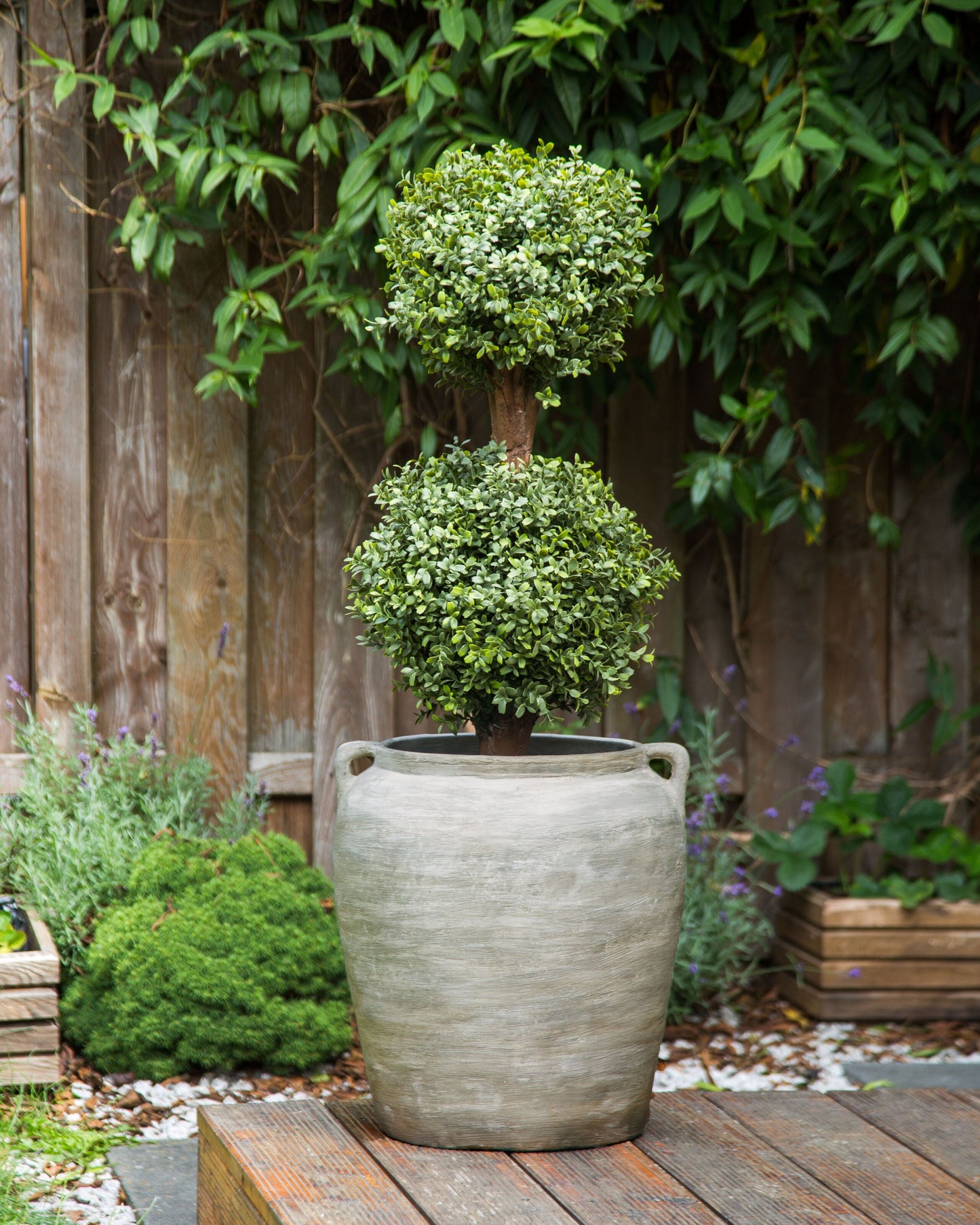 Blumentopf Terrakotta grau rund 40 x 40 x 46 cm KERRIA
