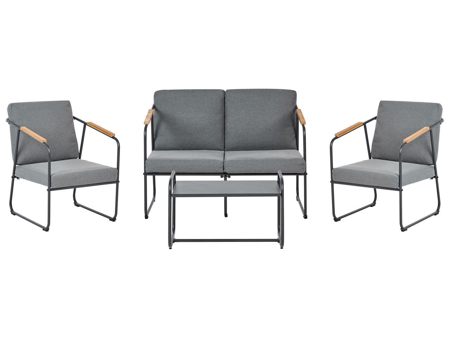 Lounge Set mit Tisch 4-Sitzer VEZZANA Metall Grau