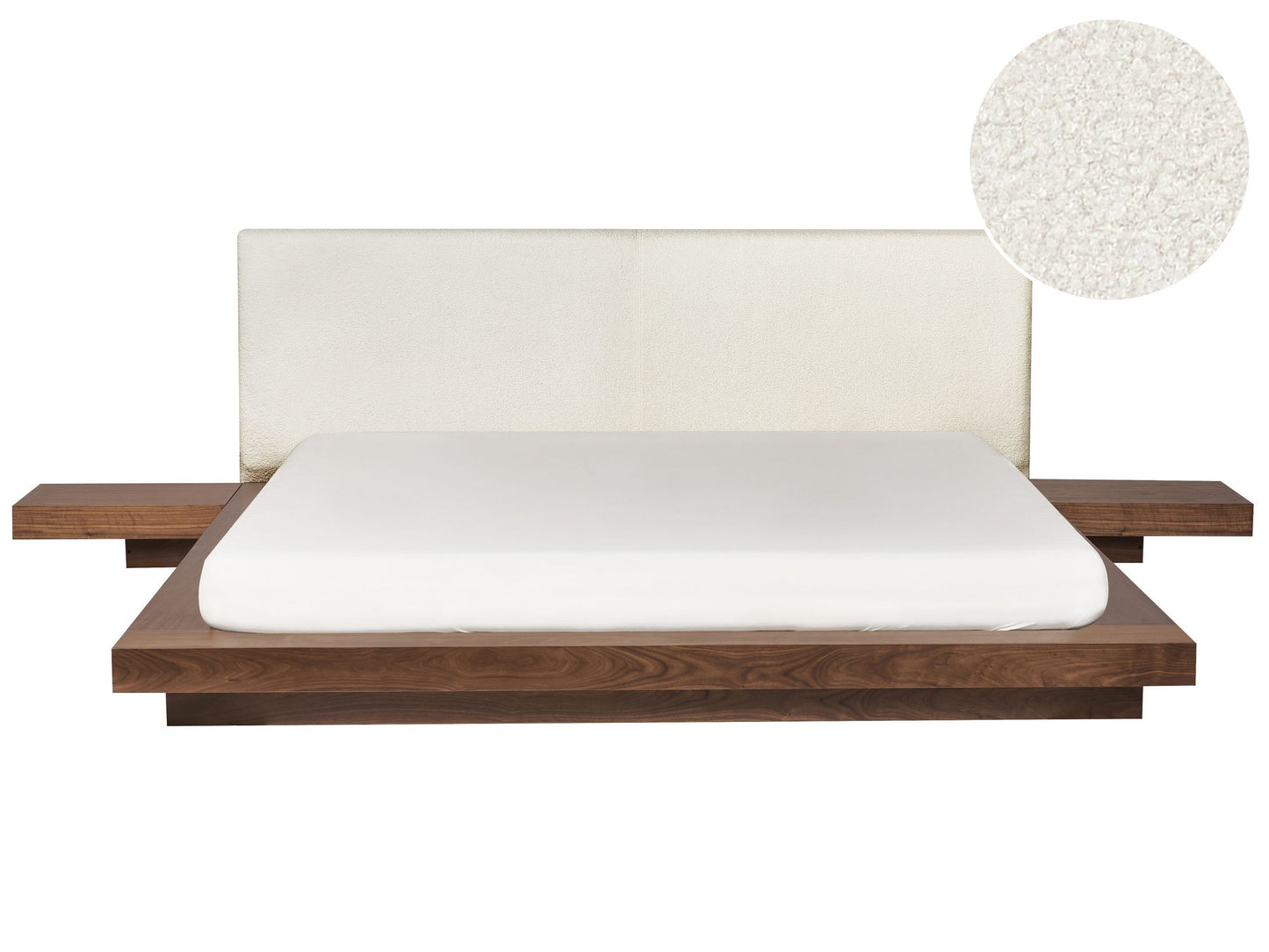 Wasserbett Bouclé ZEN 180 x 200 cm Braune Esche
