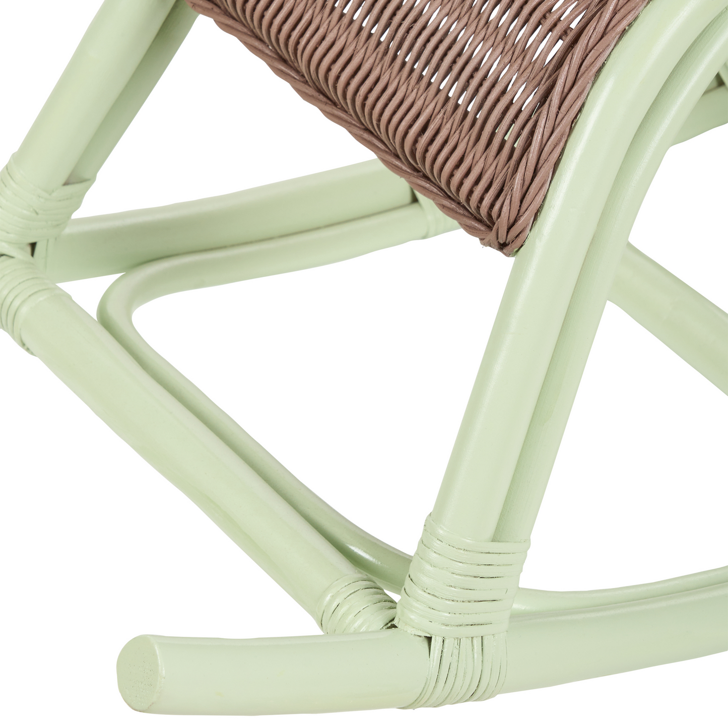 Kinder Schaukelstuhl Rattan hellgrün ASPRIA