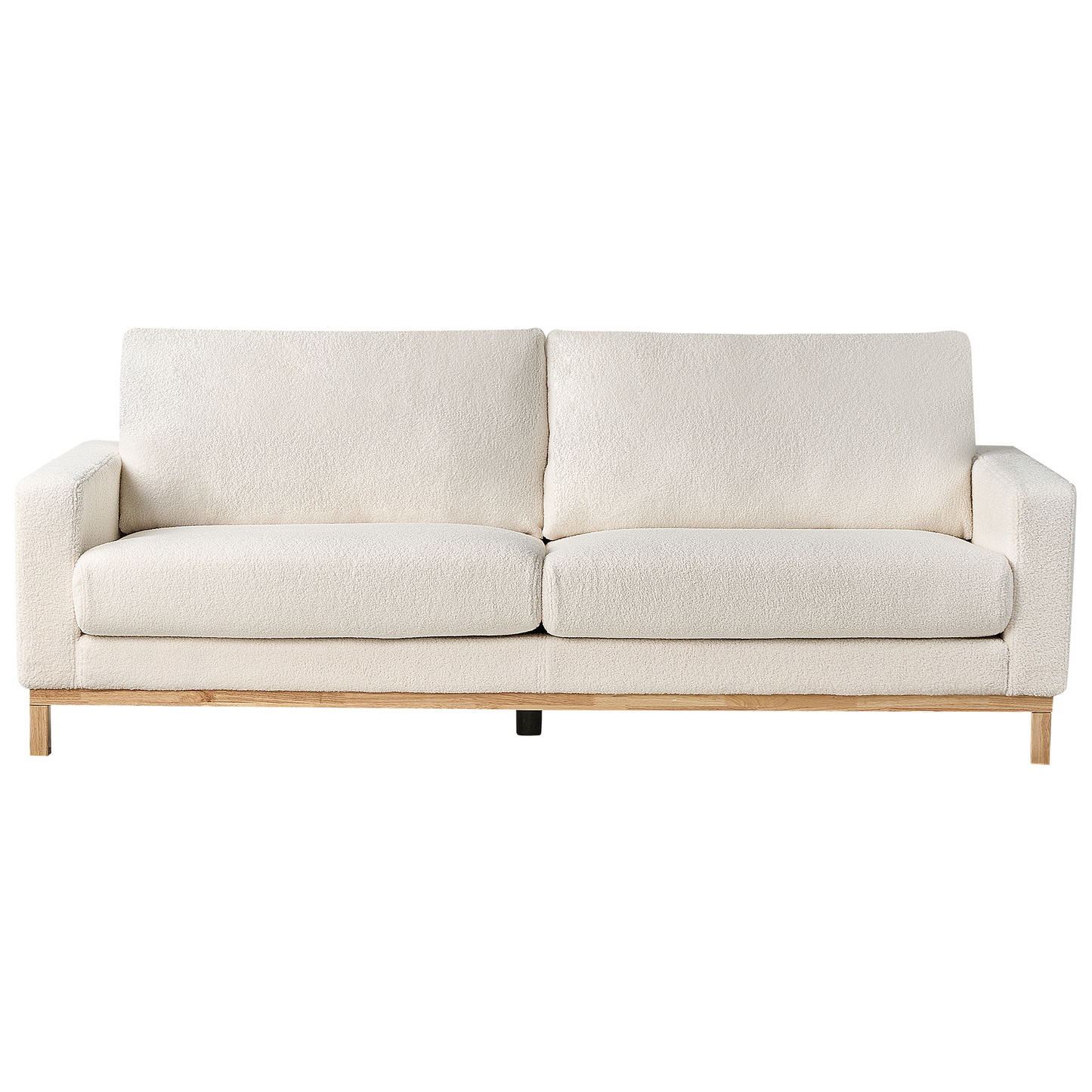 3-Sitzer Sofa Bouclé weiss / hellbraun SIGGARD