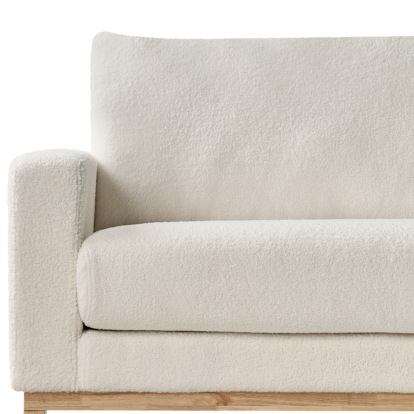 3-Sitzer Sofa Bouclé weiss / hellbraun SIGGARD