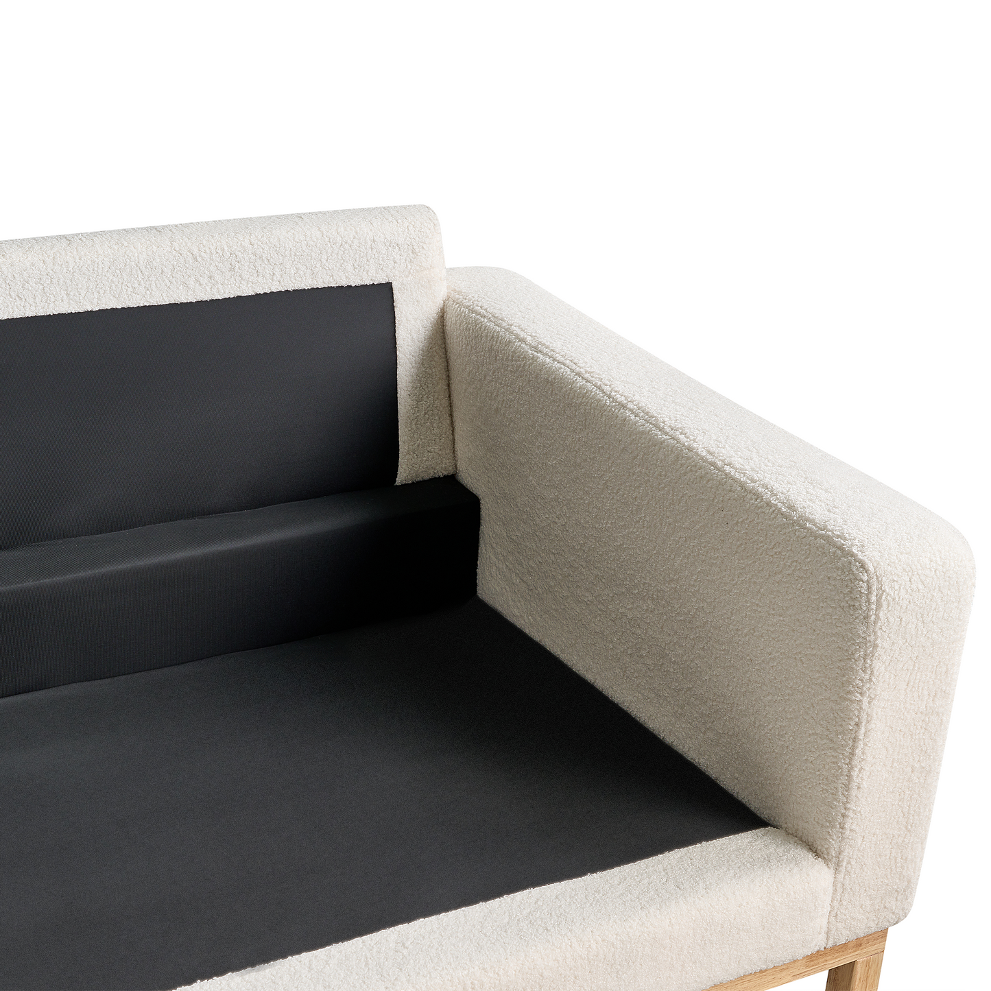 3-Sitzer Sofa Bouclé weiss / hellbraun SIGGARD
