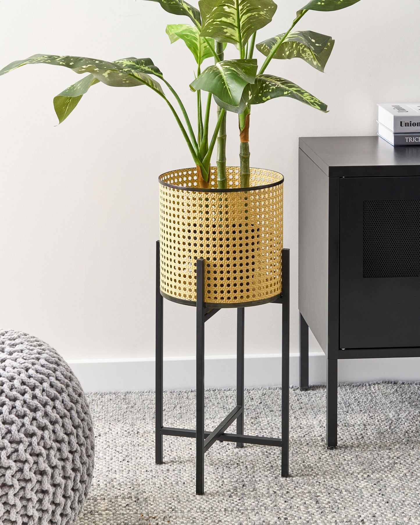 Blumentopf mit Beinen FALLOPIA Metall 25 cm Beige