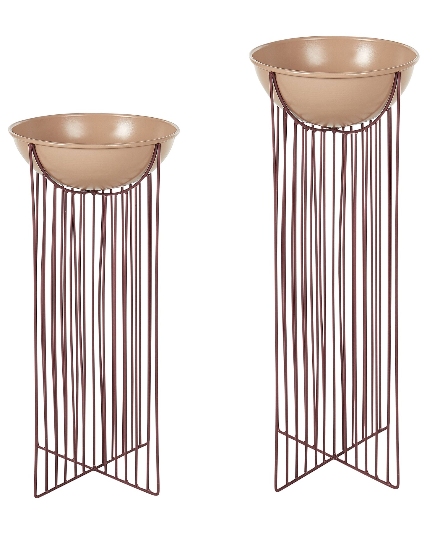 Blumentopf mit Beinen 2er Set FICARIA Metall 22 cm Rosa
