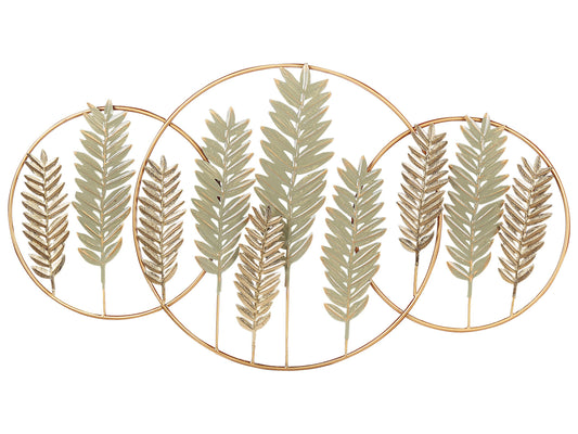 Wandobjekt Blatt COPERNICIUM Metall 50 cm Gold