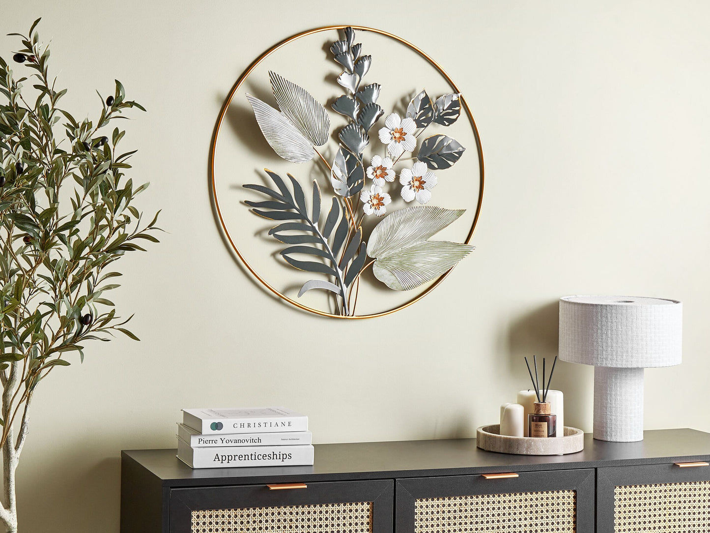 Wandobjekt Blume DUBNIUM Metall 70 cm Grün