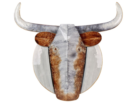 Wandobjekt Stier ERBIUM Metall 41 cm Grau